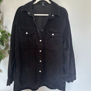 Women's Forever21 Corduroy Shirt Jacket - Black - Size Large - NWOT
